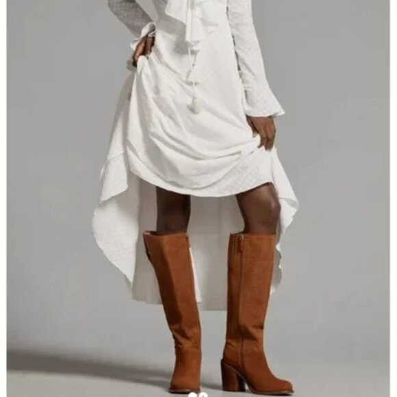 NEW KELSI DAGGER Suede Fletcher Wide Calf High Shaft Boots in Caramel 1125 5m3 - Picture 6 of 7